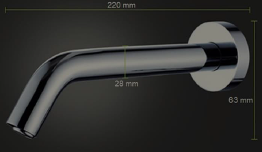 GRIFO AUTOMÁTICO MANOS LIBRES DE PARED PARA LAVAMANOS CON SENSOR EN LA BOQUILLA