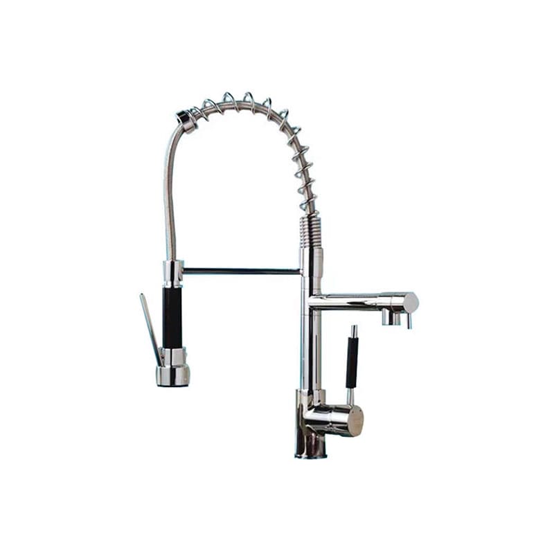 MEZCLADOR LAVAPLATOS MONOCONTROL DOBLE SALIDA DE AGUA ESPIRAL EXTRAIBLE