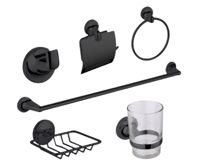 Juego de Accesorios Negro de Lujo Metálico - Promelec FGA-