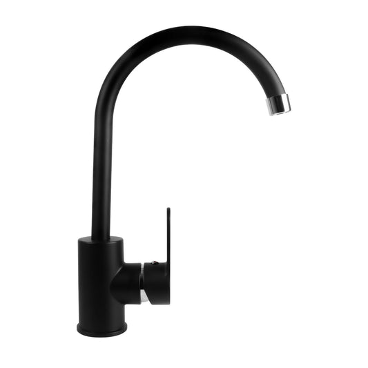 MEZCLADOR LAVAPLATOS CUERPO PLASTICO MANIJA EN ZINC CARTUCHO CERAMICO 35MM COLOR NEGRO