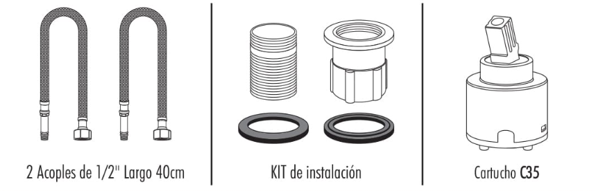 Griferia Industrial Con Extensor Premium