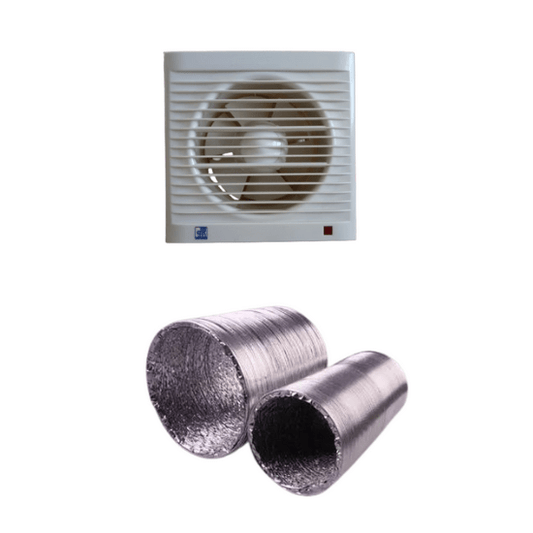 Combo extractor Deko Lujo 4" + Ducto Flexible 4"x 5 Mts - Promelec FGA-