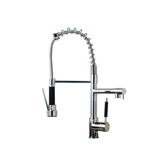 MEZCLADOR LAVAPLATOS MONOCONTROL DOBLE SALIDA DE AGUA ESPIRAL EXTRAIBLE